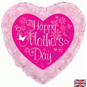 Happy Mother's Day Butterfly Heart Balloon